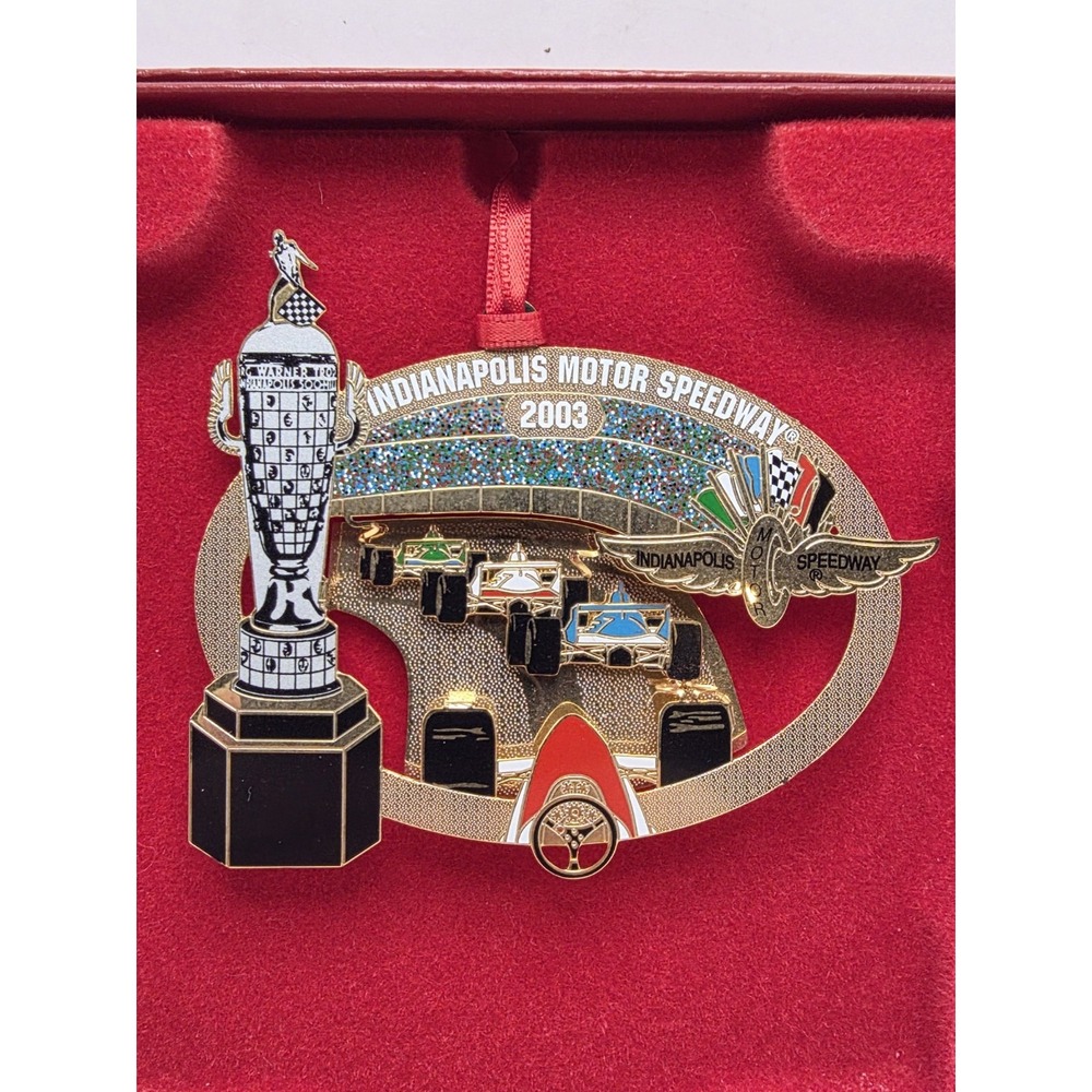 2003 Indianapolis Motor Speedway Metal Brass Style Ornament Indy Racing Holiday